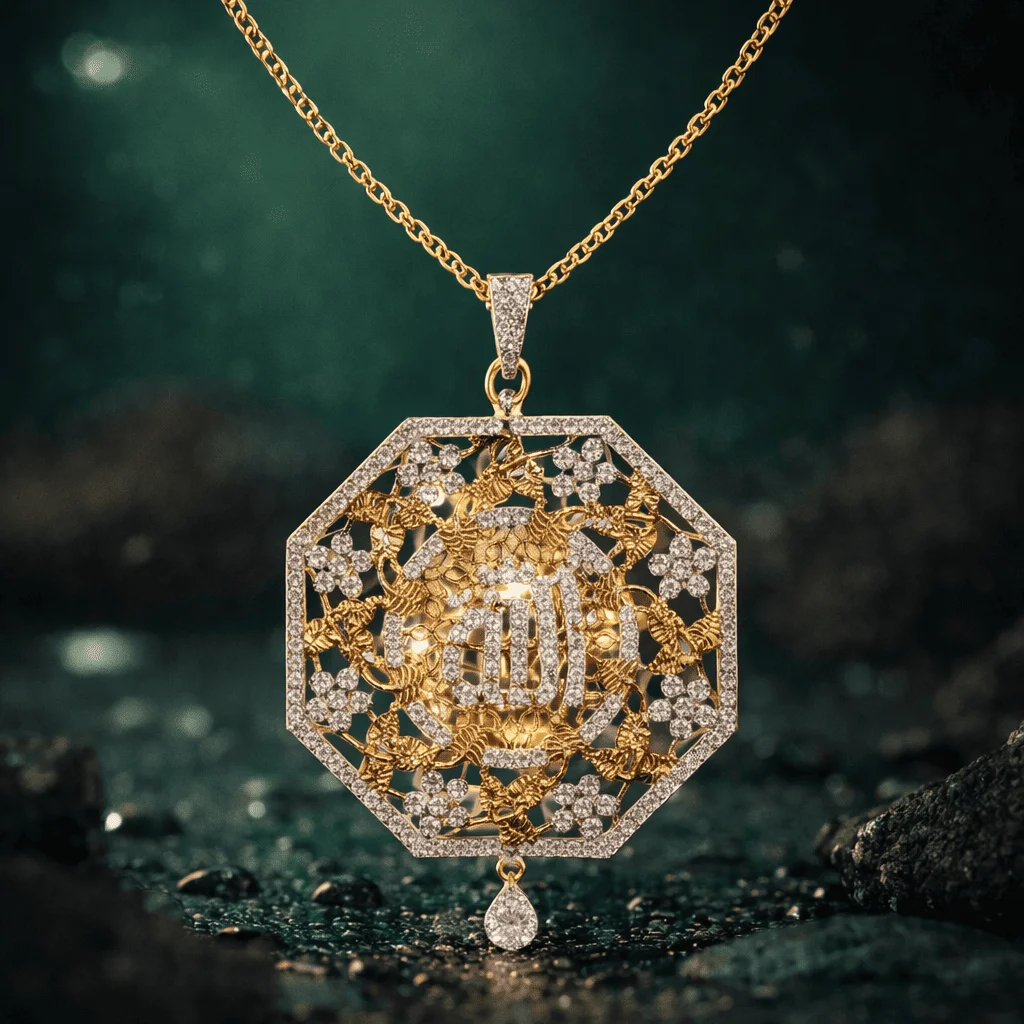 Artificial Gold Plated Allah name Pendant